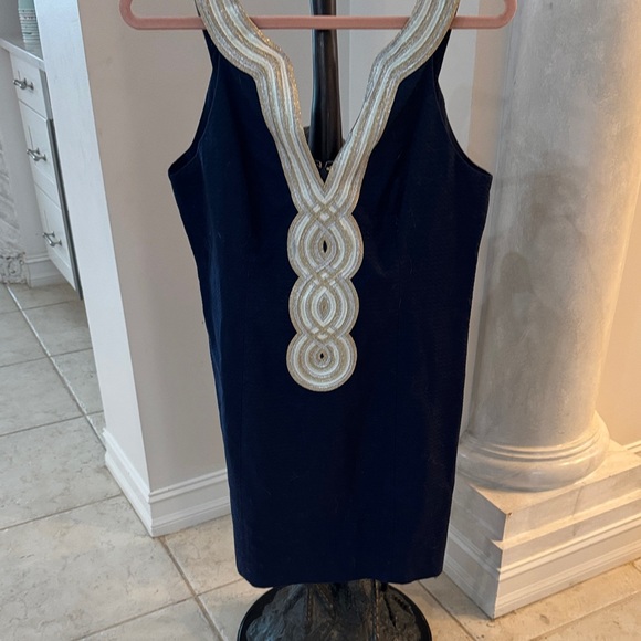 Lilly Pulitzer Dresses & Skirts - Lilly Pulitzer Navy Dress with Gold Embellishments